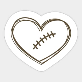 Football Heart Sticker